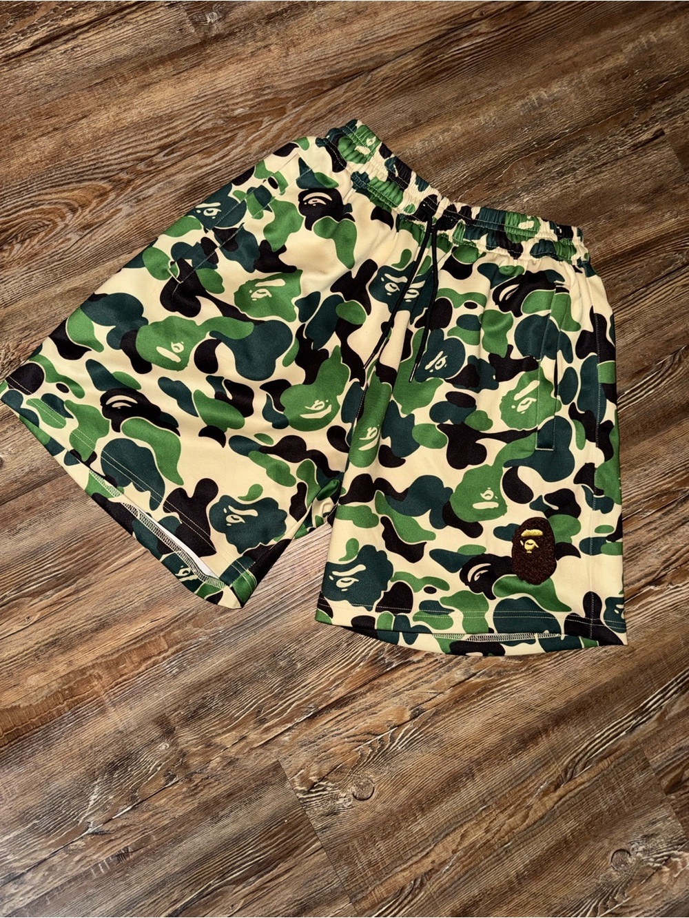 Bape Green Black Camo Athletic Shorts